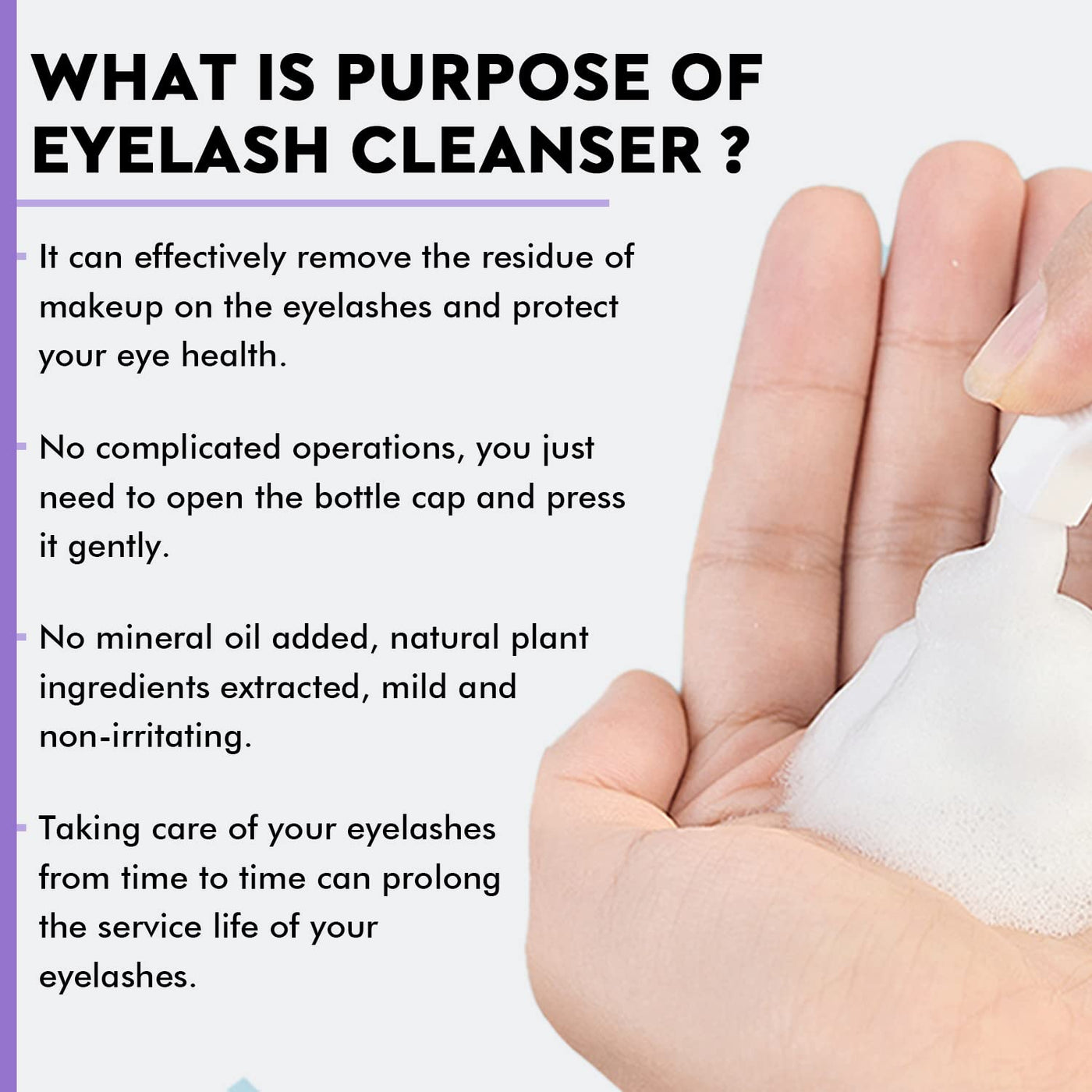 Magic Lash Shampoo with Cleaning Wand | Eyelash Foam Cleaner